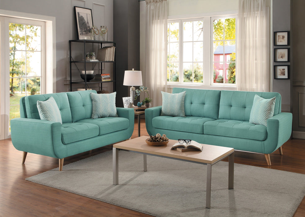 Deryn Teal Living Room Set