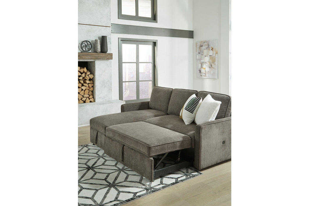 Kerle Charcoal LAF Sleeper Sofa Chaise