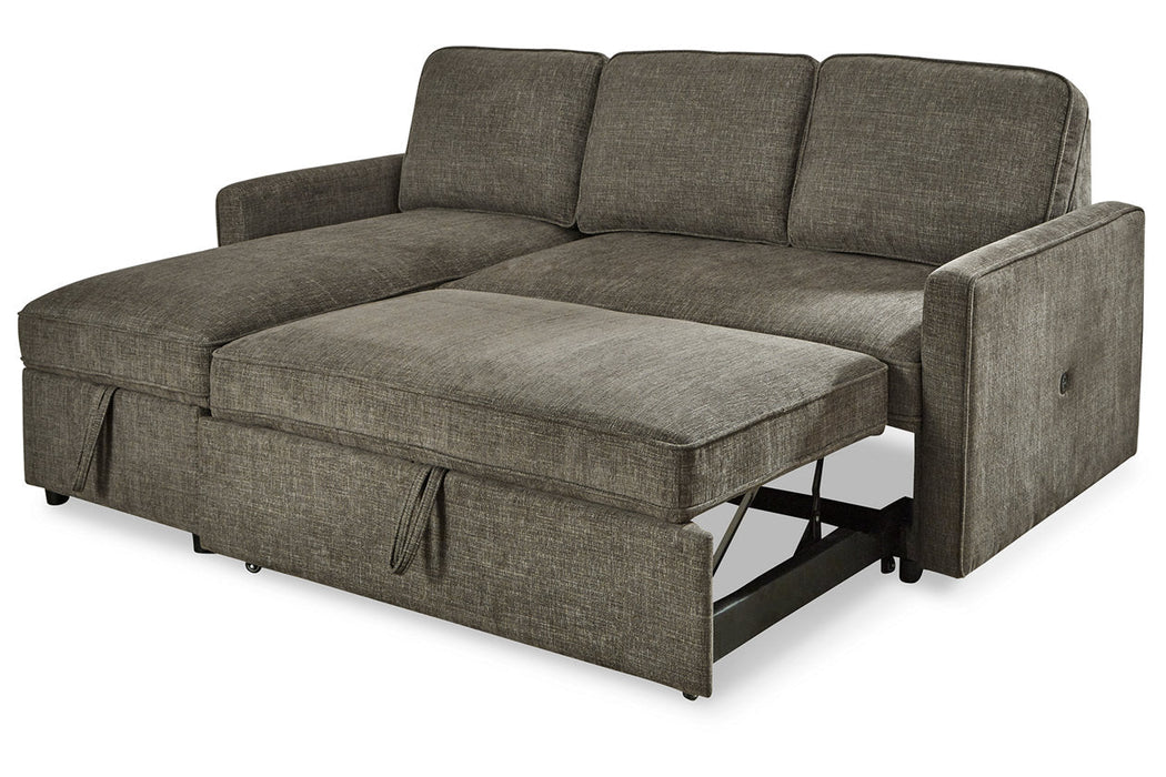 Kerle Charcoal LAF Sleeper Sofa Chaise