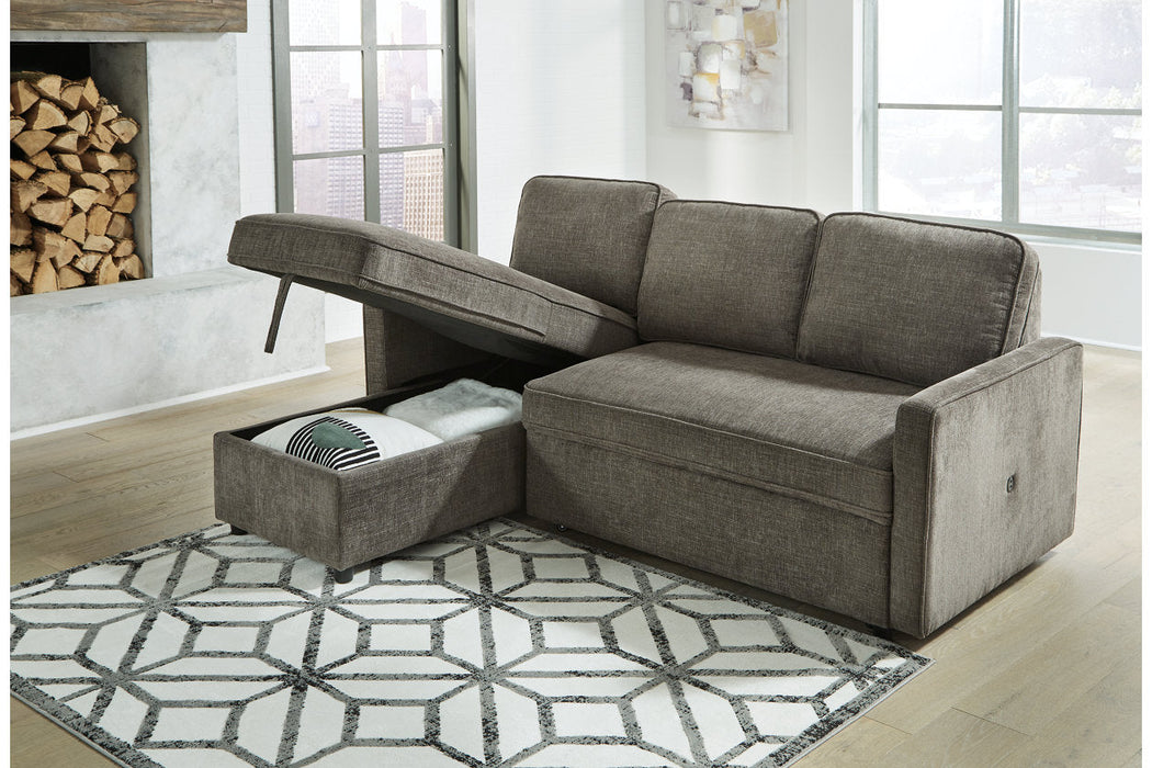 Kerle Charcoal LAF Sleeper Sofa Chaise