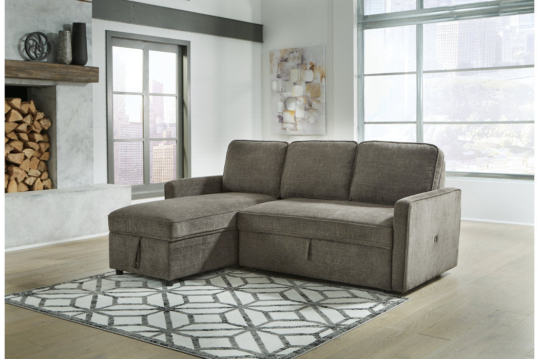 Kerle Charcoal LAF Sleeper Sofa Chaise