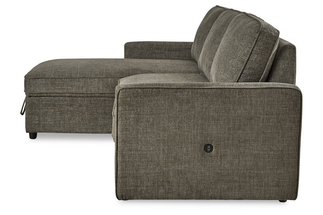 Kerle Charcoal LAF Sleeper Sofa Chaise