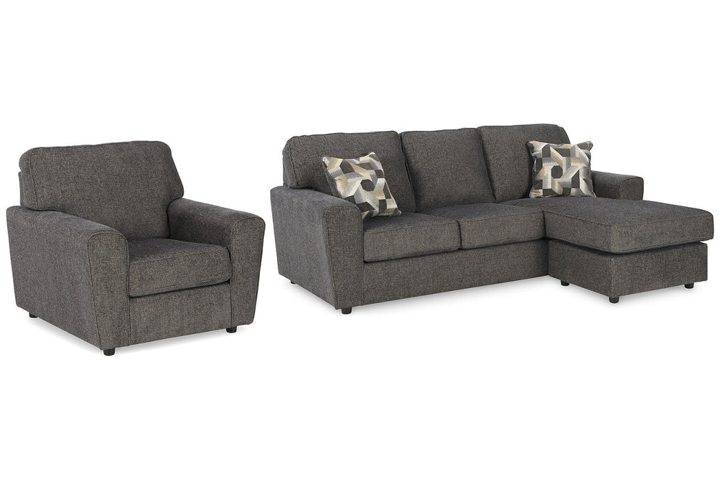 Cascilla Slate Sofa Chaise and Chair -  Ashley - Lara Furniture