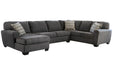 Ambee Slate LAF Sectional -  - Lara Furniture