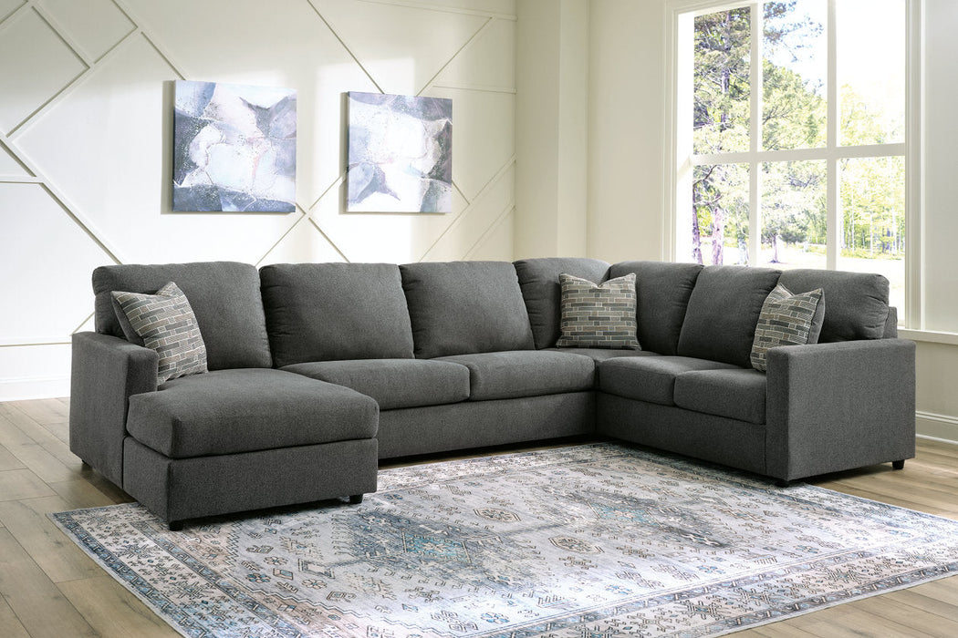 Edenfield Charcoal 3-Piece LAF Sectional