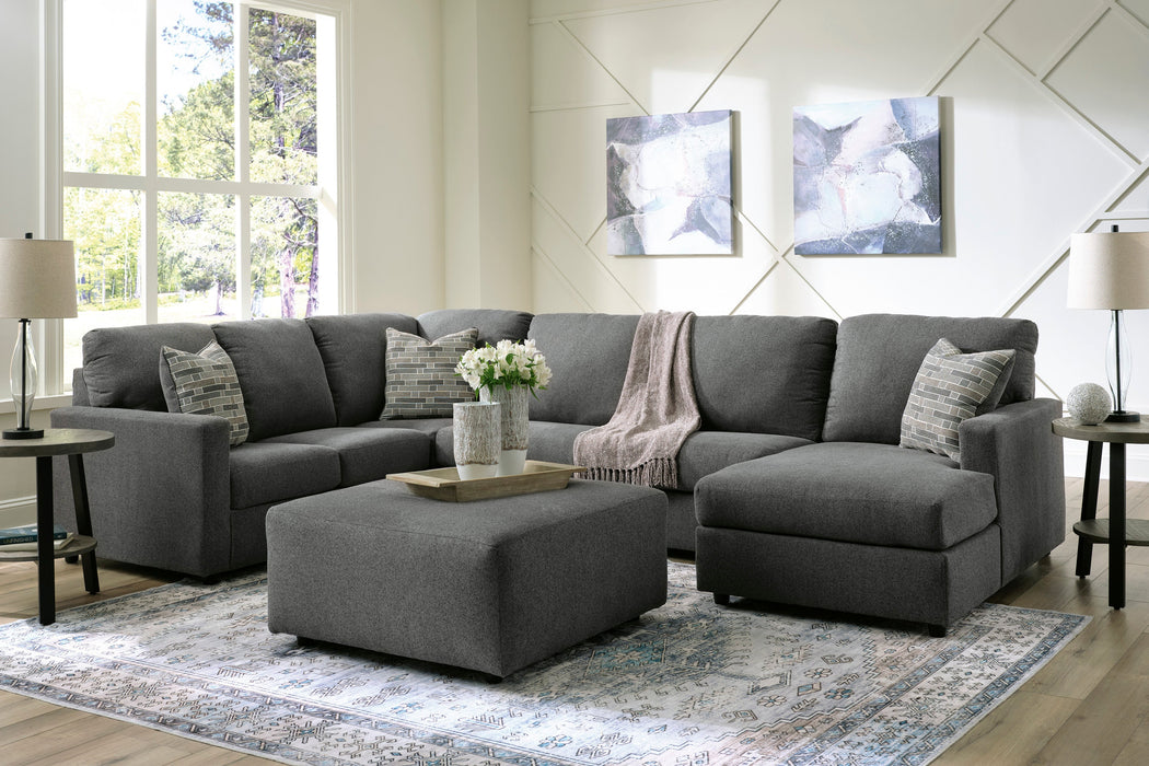 Edenfield Charcoal 3-Piece RAF Sectional