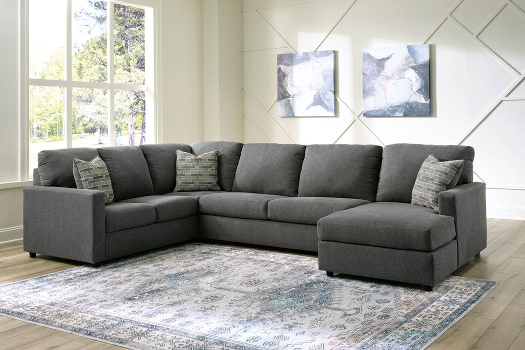 Edenfield Charcoal 3-Piece RAF Sectional