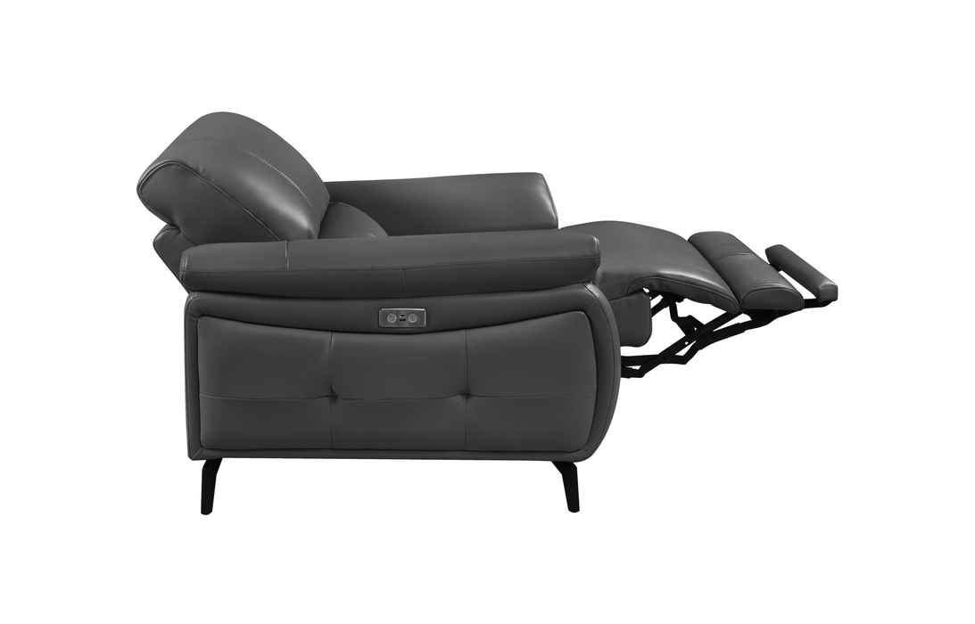 2934 Dark Grey W/ Electric Recliners Set - Lara Furniture