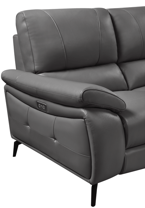 2934 Dark Grey W/ Electric Recliners Set - Lara Furniture