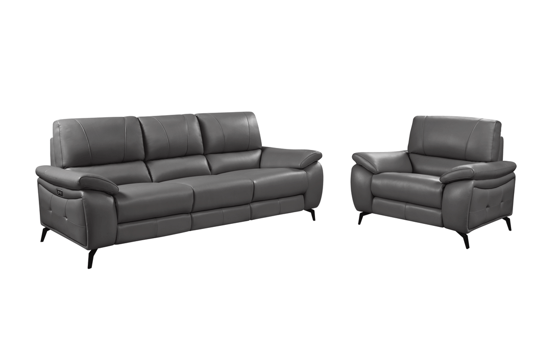 2934 Dark Grey W/ Electric Recliners Set - Lara Furniture