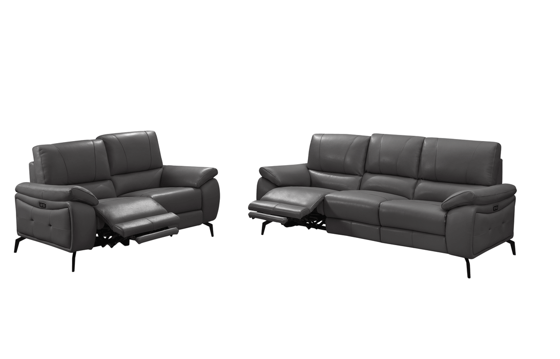 2934 Dark Grey W/ Electric Recliners Set - Lara Furniture