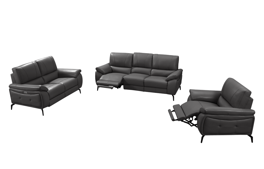 2934 Dark Grey W/ Electric Recliners Set - Lara Furniture