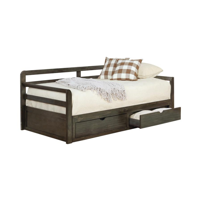 Sorrento 2-drawer Twin Daybed with Extension Trundle Grey