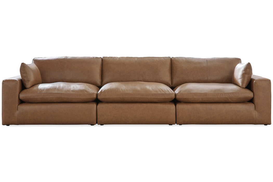 [EXCLUSIVE] Emilia Caramel Leather 3-Piece Sofa