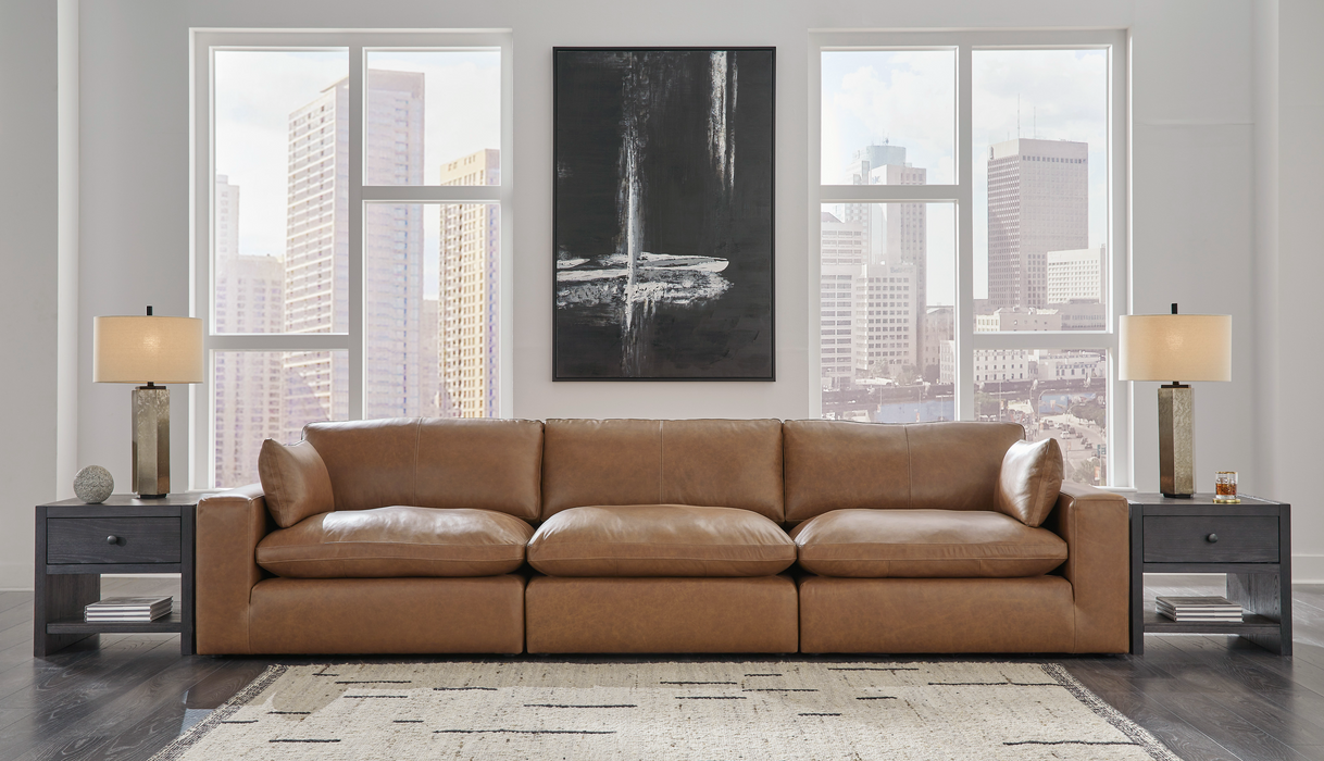 [EXCLUSIVE] Emilia Caramel Leather 3-Piece Sofa