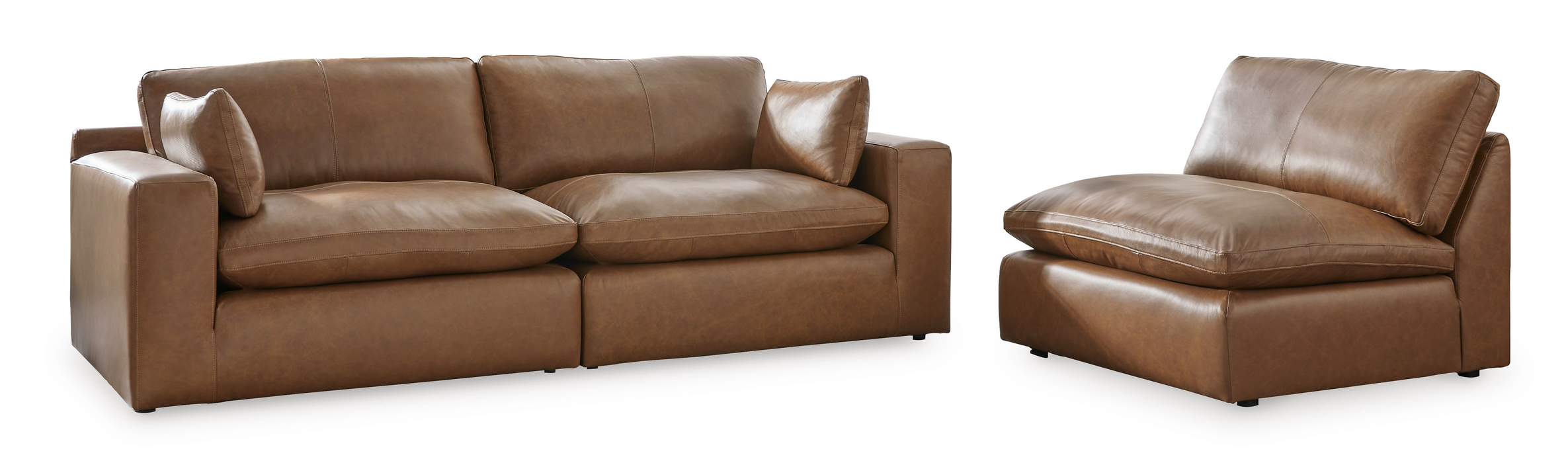 [EXCLUSIVE] Emilia Caramel Leather 3-Piece Sofa