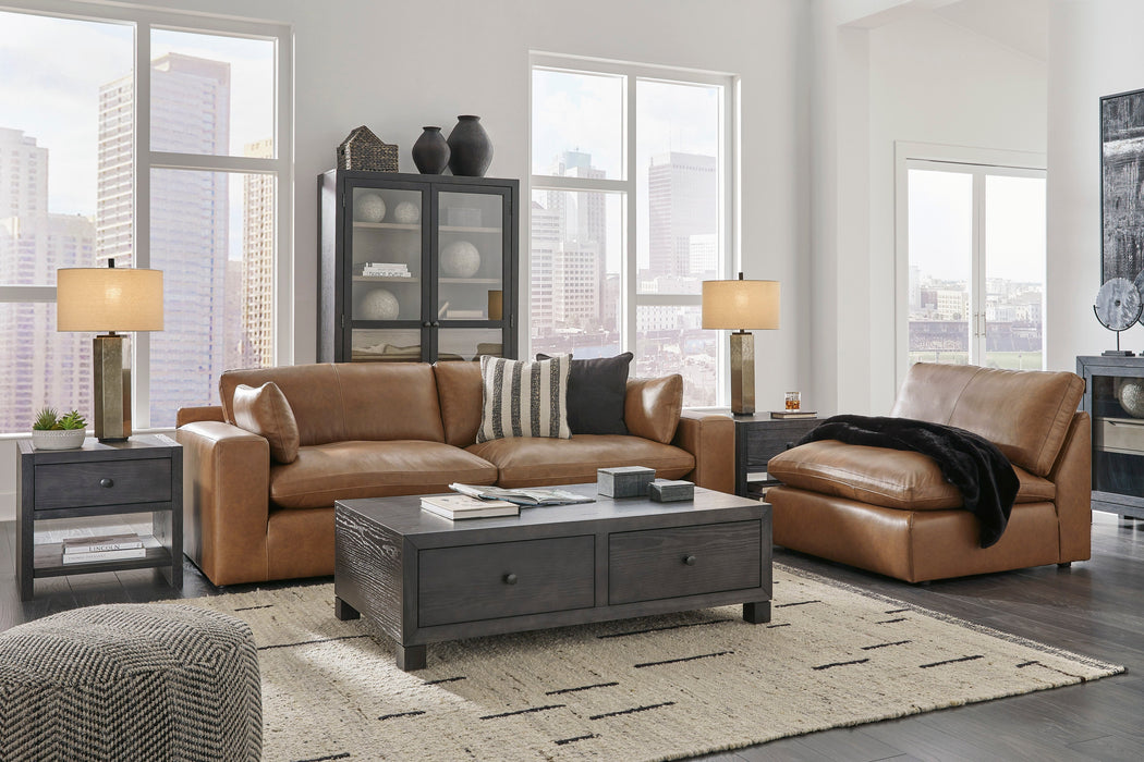 [EXCLUSIVE] Emilia Caramel Leather 3-Piece Sofa