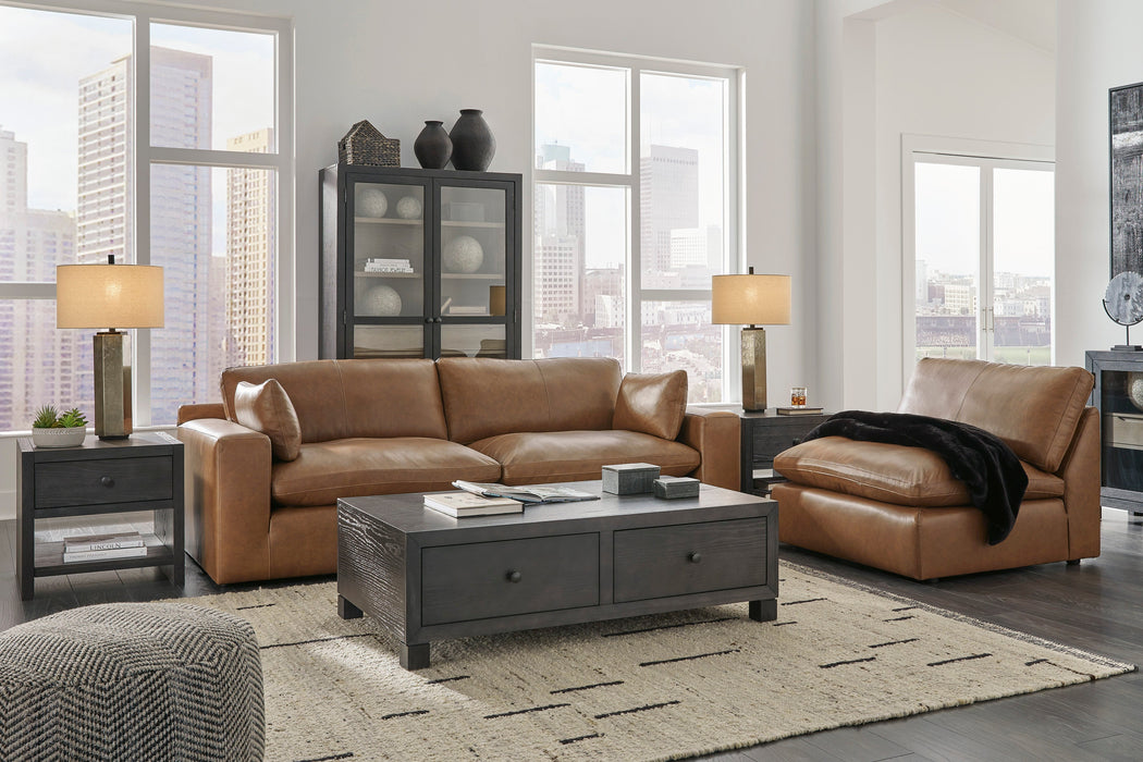 [EXCLUSIVE] Emilia Caramel Leather 3-Piece Sofa