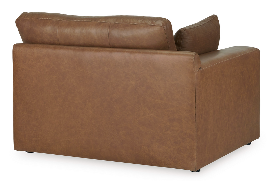 [EXCLUSIVE] Emilia Caramel Leather 2-Piece Loveseat