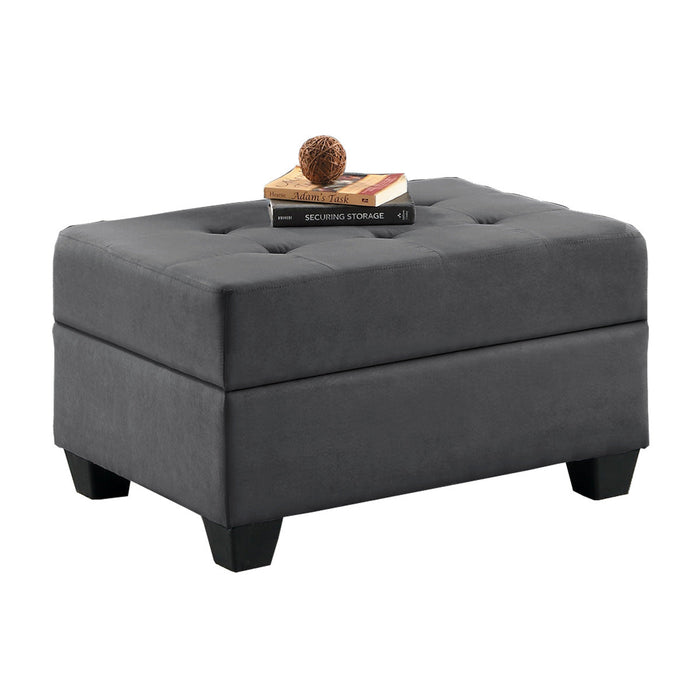 Heights Dark Gray Reverisble Sectional with Storage Ottoman