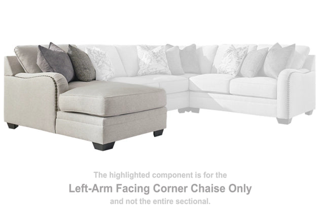 Dellara Chalk 3-Piece LAF Sectional with Chaise