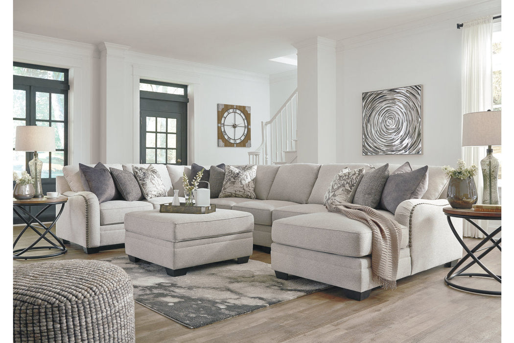 Dellara Chalk 5-Piece RAF Chaise Sectional