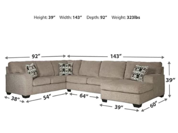 Ballinasloe Platinum RAF Sectional - Lara Furniture