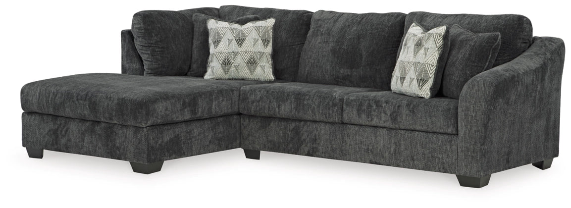 Biddeford Ebony 2-Piece LAF Sectional with Chaise