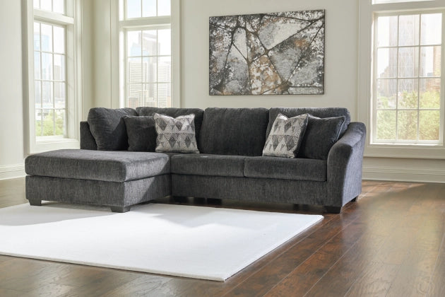 Biddeford Ebony 2-Piece LAF Sectional with Chaise