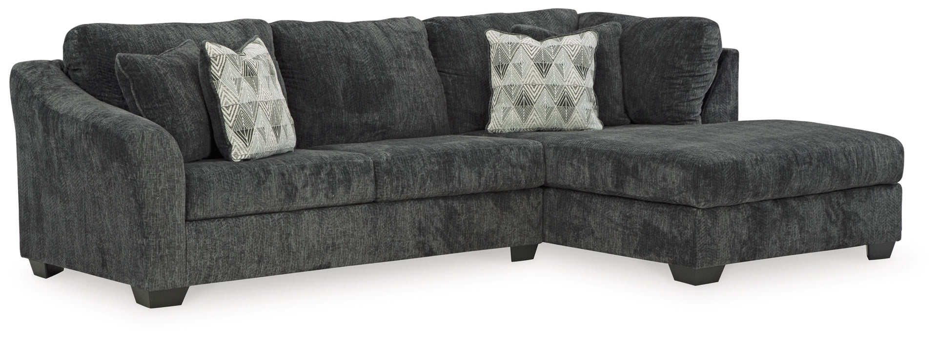 Biddeford Ebony 2-Piece RAF Sectional with Chaise