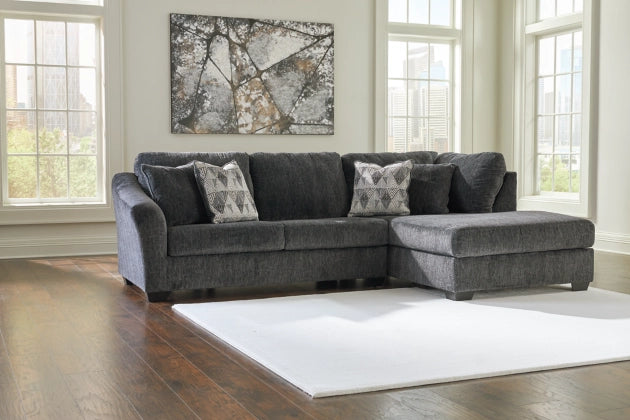 Biddeford Ebony 2-Piece RAF Sectional with Chaise