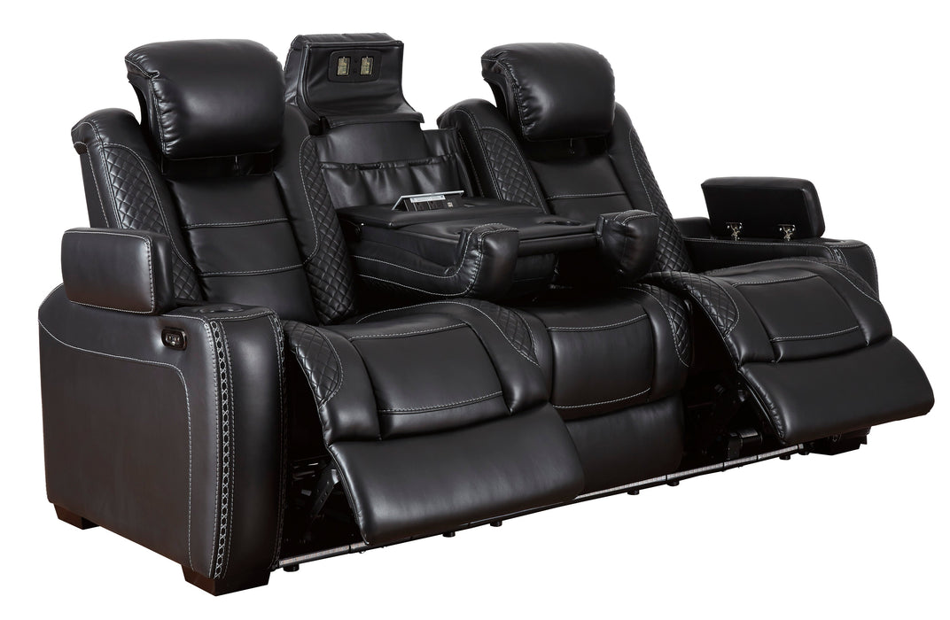 Party Time Midnight LED Power Reclining Living Room Set with Adjustable Headrest - Lara Furniture