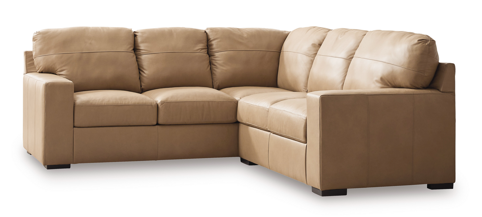 Bandon Toffee Leather 2-Piece LAF Sectional