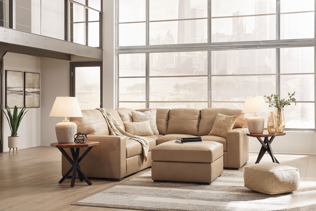 Bandon Toffee Leather 2-Piece RAF Sectional