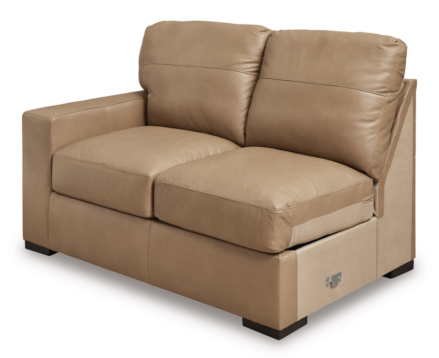 Bandon Toffee Leather 2-Piece RAF Sectional