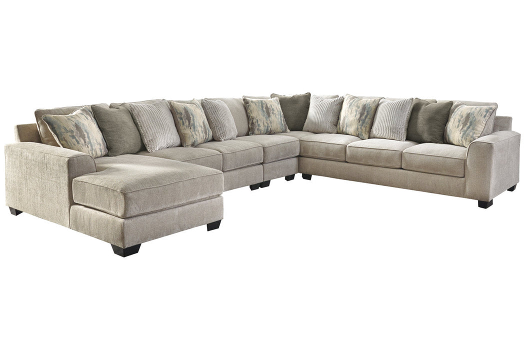 Ardsley Pewter 5-Piece Large LAF Sectional