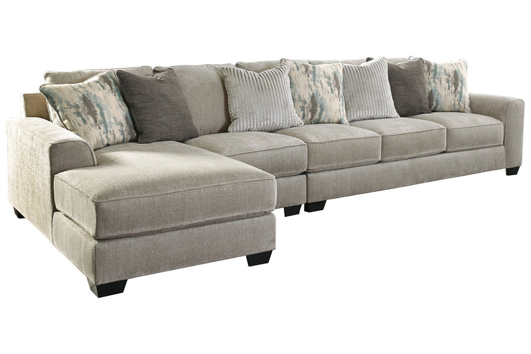 Ardsley Pewter 3-Piece Large LAF Sofa Chaise