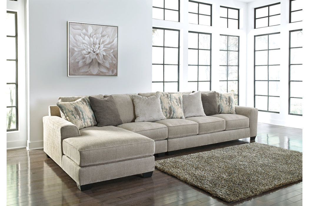 Ardsley Pewter 3-Piece Large LAF Sofa Chaise