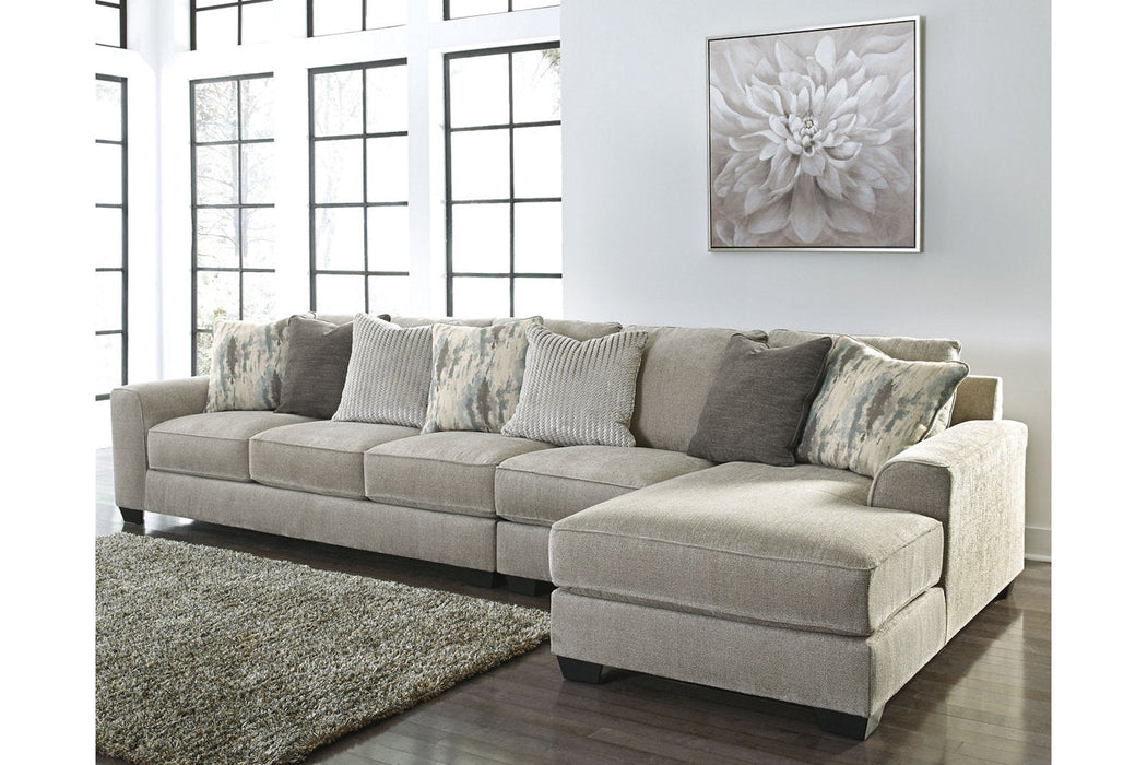 Ardsley Pewter 3-Piece Large RAF Sofa Chaise