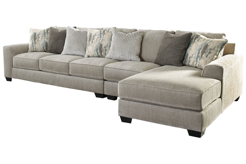 Ardsley Pewter 3-Piece Large RAF Sofa Chaise