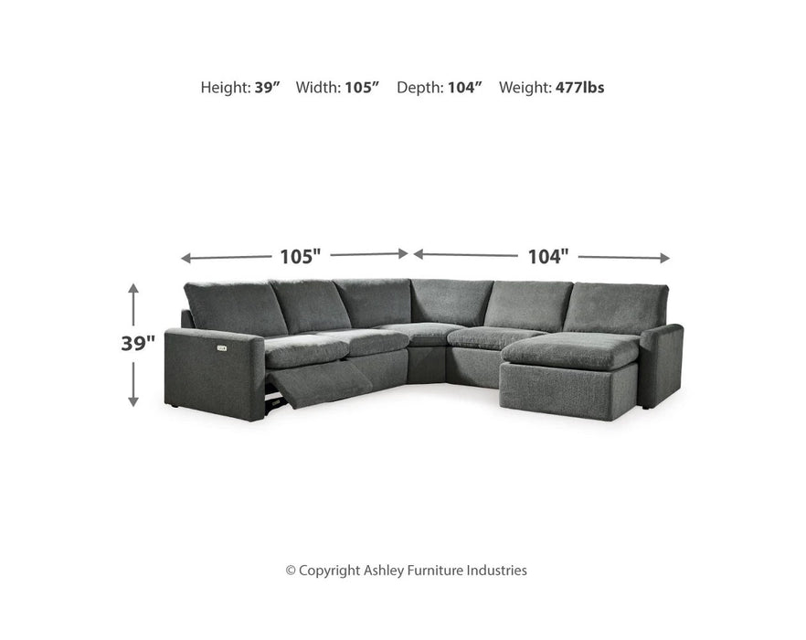 Hartsdale 5-Piece Raf Power Reclining Sectional with Chaise