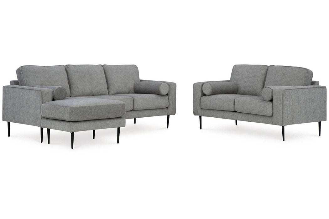 Hazela Charcoal Sofa Chaise and Loveseat -  Ashley - Lara Furniture