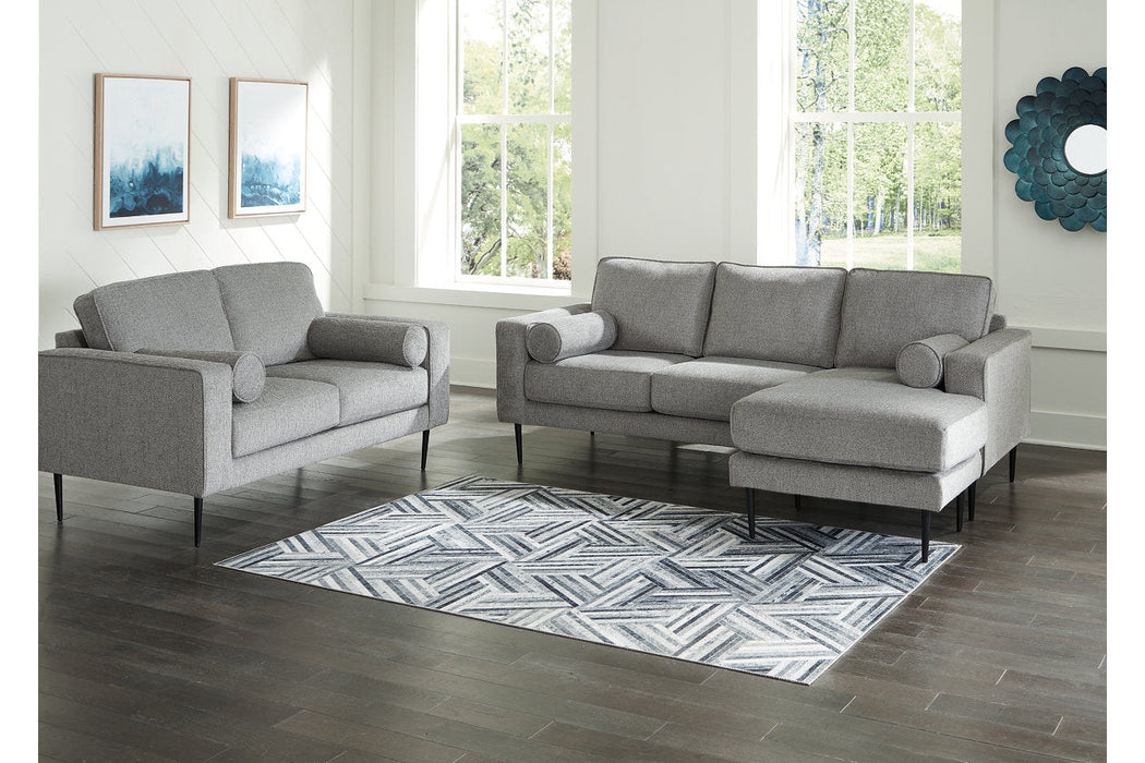 Hazela Charcoal Sofa Chaise and Loveseat -  Ashley - Lara Furniture