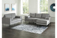 Hazela Charcoal Sofa Chaise and Loveseat -  Ashley - Lara Furniture