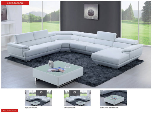 430 Sectional Pure White Set - Lara Furniture