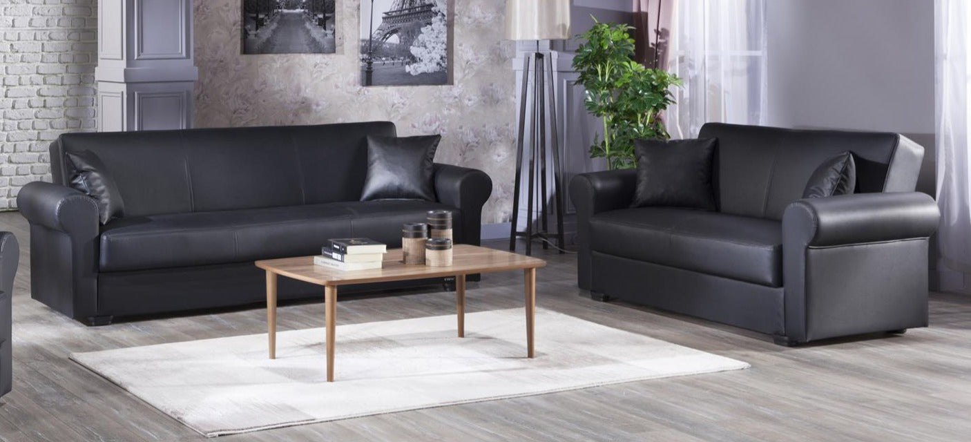 Floris Black Living Room Sleeper Set