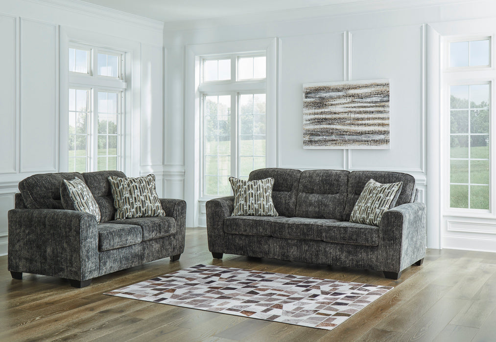 Lonoke Gunmetal Living Room Set