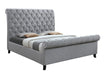 Kate Gray Queen Upholstered Sleigh Platform Bed - Lara Furniture