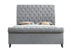 Kate Gray Queen Upholstered Sleigh Platform Bed - Lara Furniture