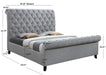 Kate Gray Queen Upholstered Sleigh Platform Bed - Lara Furniture